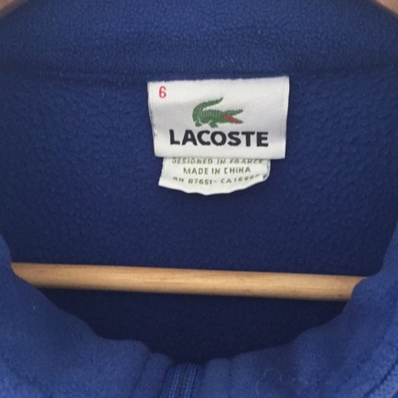 Lacoste Large Zip Front Blue Fleece Jacket - Picture 3 of 6
